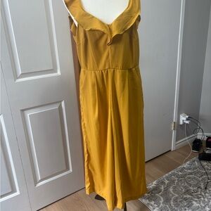 Elegant Mustard Yellow Women's wide leg jumpsuit